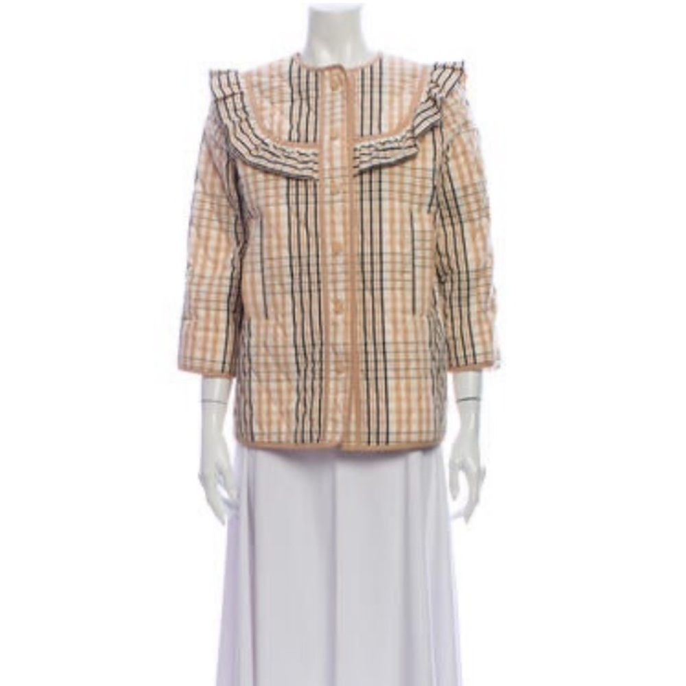 ganni plaid evening jacket